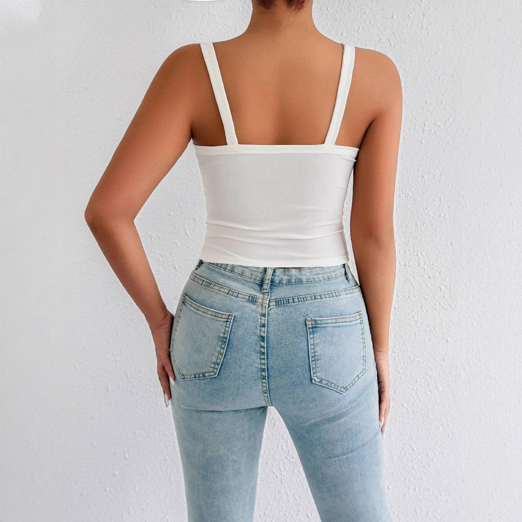 Women Basic Tops with adjustable straps and fitted cut Lune London