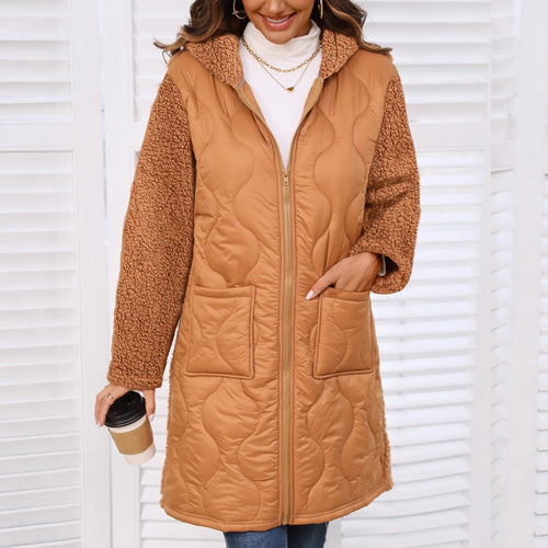 Long coat for women with faux fur lining and practical pockets Lune London