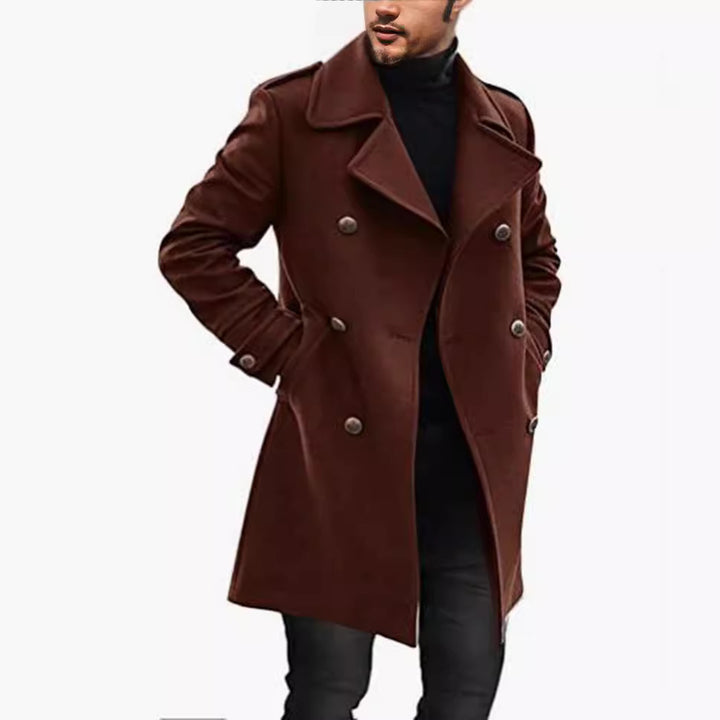 Elegant wool coat for men, double-breasted Lune London