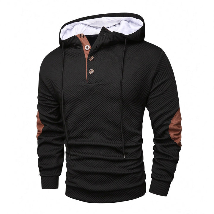Men's sporty hoodie with unique texture design and chic stylish accents