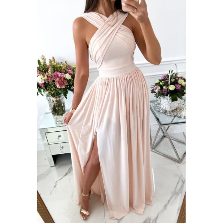 Women Elegant Maxi Dress with Draped Details Lune London