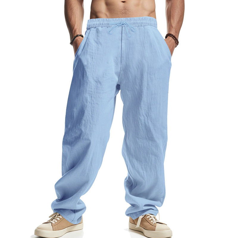 Casual summer cargo pants for men in breathable material with adjustable drawstring Lune London