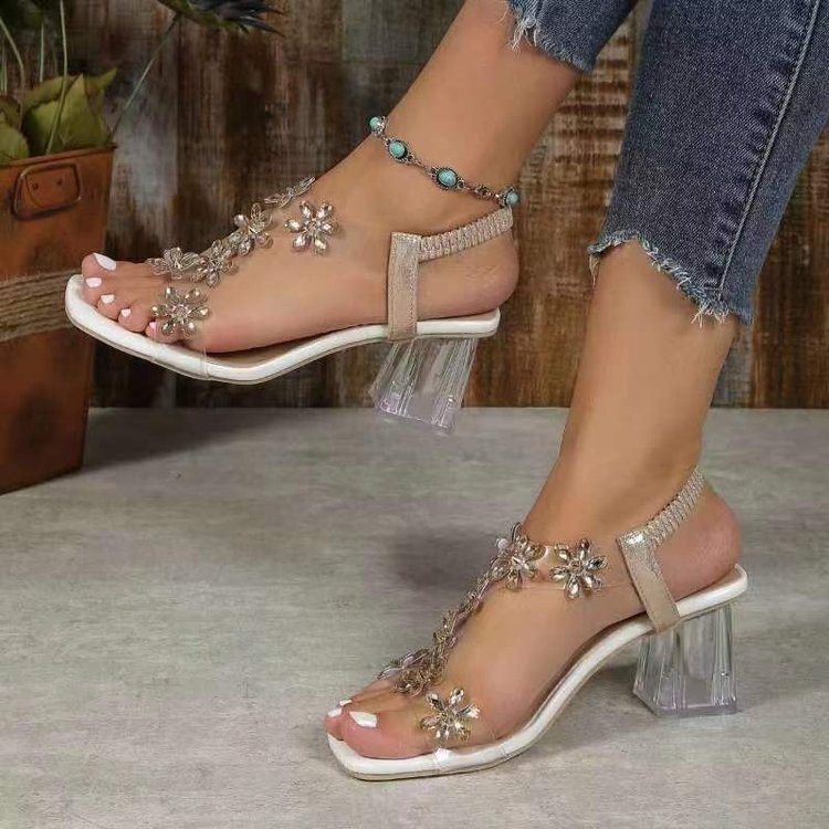 Lune London floral decorative heeled sandals for ladies