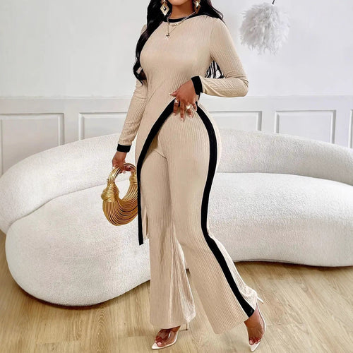 Casual jumpsuit for women in textured fabric with contrasting details Lune London