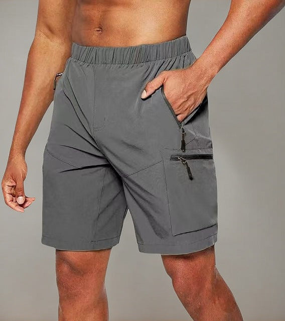 Functional shorts for men with elastic waist and practical zip pockets Lune London