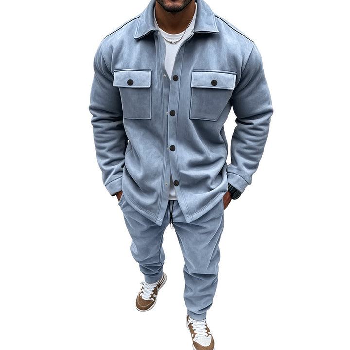 Modern utility jacket for men with practical chest pockets and matching trousers Lune London