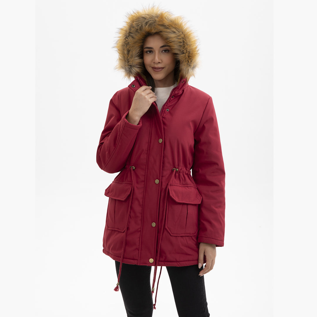 Ladies winter parka with fur collar Lune London