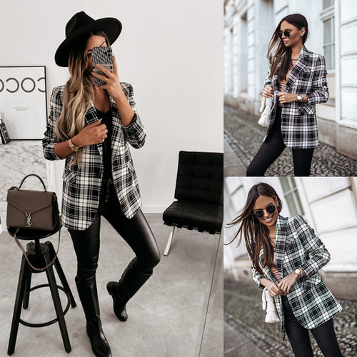 Checked blazer for women with a fitted cut and trendy details Lune London