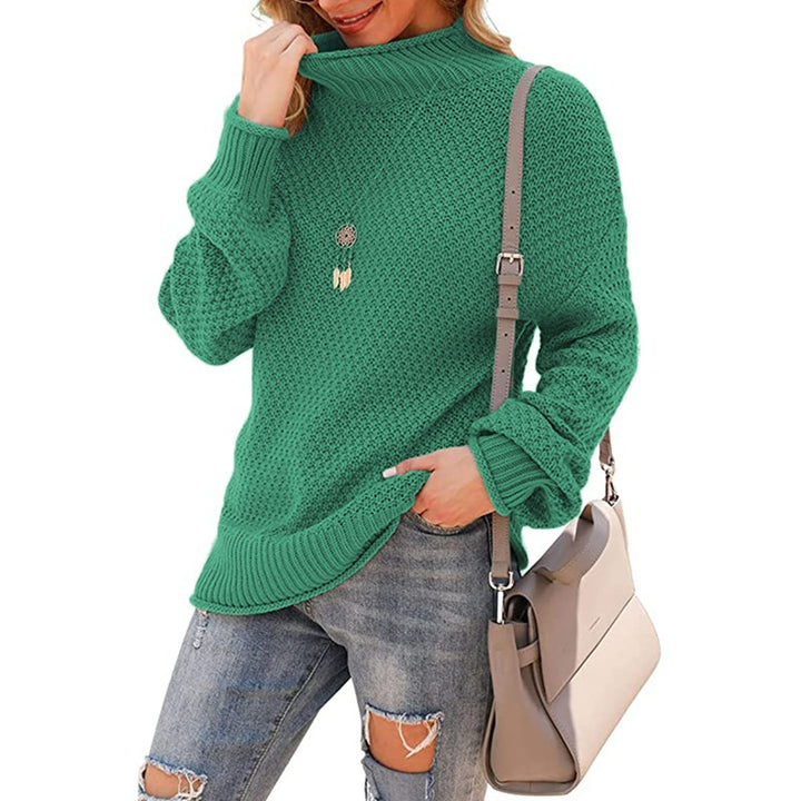 Chunky knit sweater for women with a high neck and casual fit Lune London