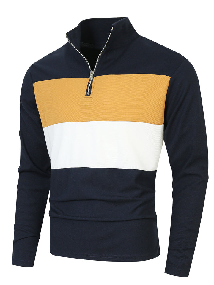 Trendy turtleneck sweater for men with zipper and structured design Lune London