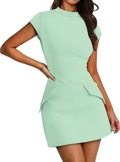 Fitted dress for women with short sleeves and practical pockets Lune London