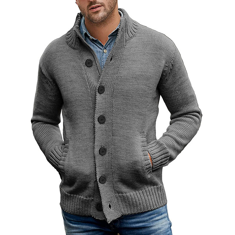 Knitted jacket for men with a modern design and practical pockets Lune London