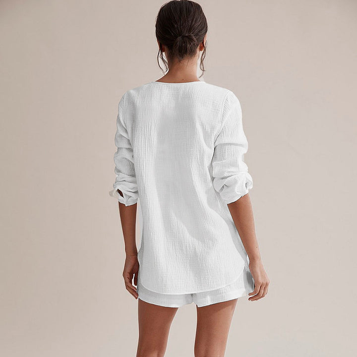 Women Lightweight Button Nightset Lune London