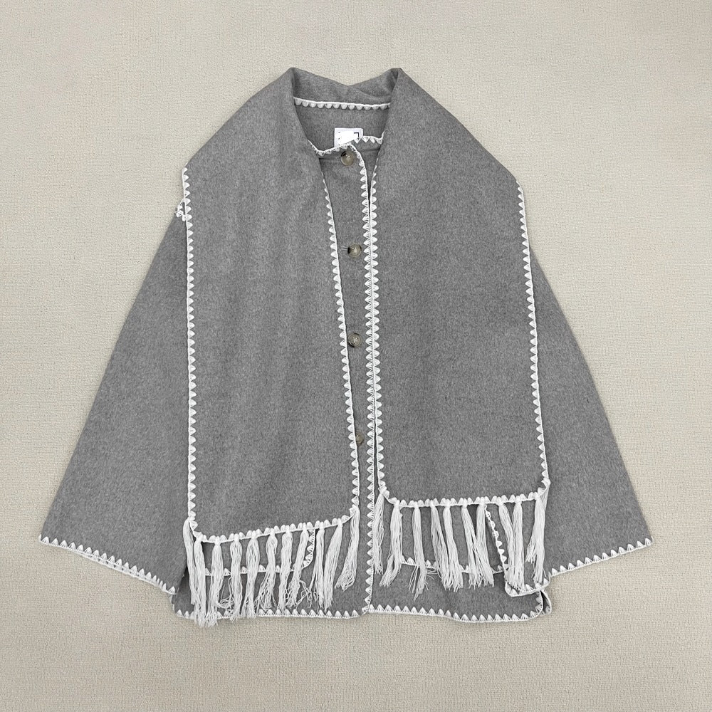 Poncho en laine élégant et polyvalent pour dames Chic & Stil