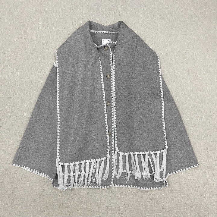 Poncho en laine élégant et polyvalent pour dames Chic & Stil