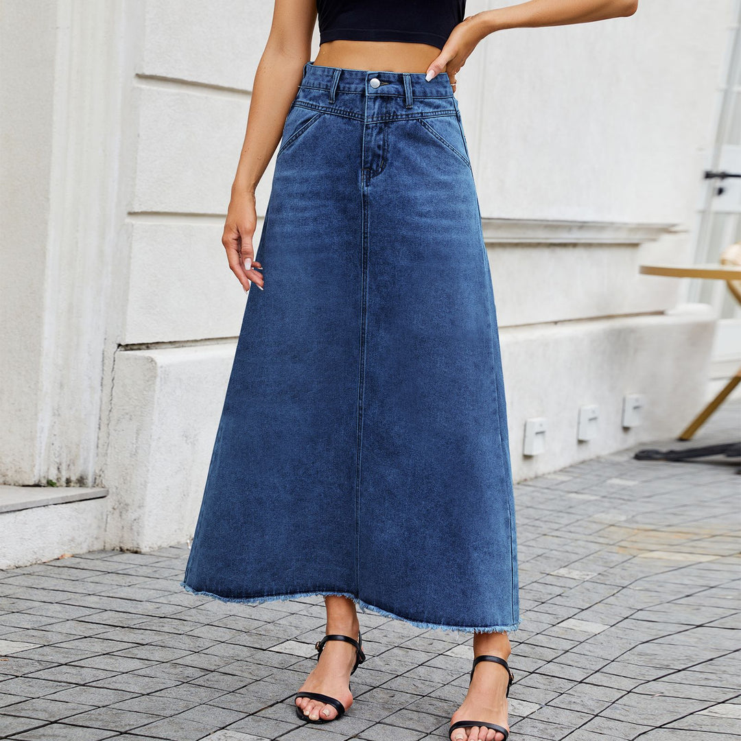 High-quality denim maxi skirts for women Lune London