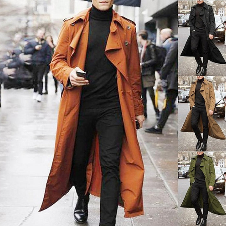 Elegant trench coat for men with double row of buttons Lune London