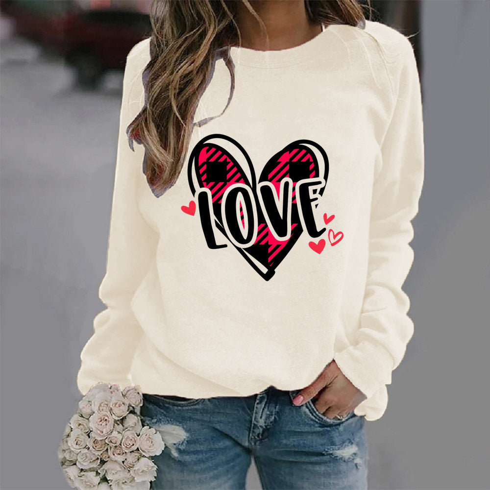 Sweat-shirt pour femmes avec design créatif de cœur et coupe décontractée Chic & Stil