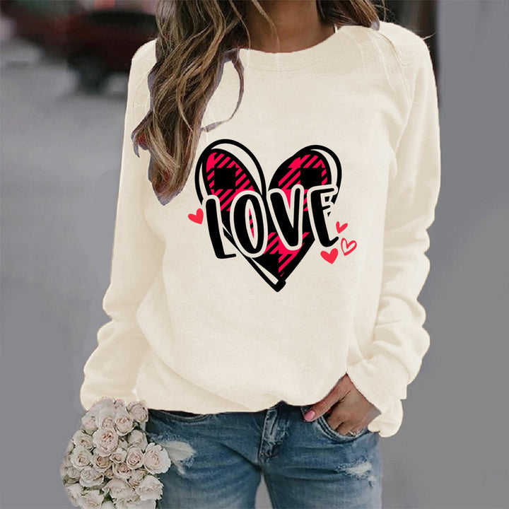 Sweat-shirt pour femmes avec design créatif de cœur et coupe décontractée Chic & Stil