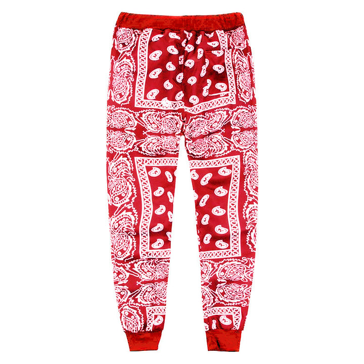 Casual jogger pants for men with unique bandana pattern Lune London