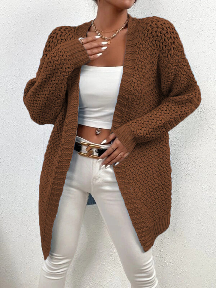 Thick knit jacket for women with a modern crochet pattern and a relaxed fit Lune Londonl