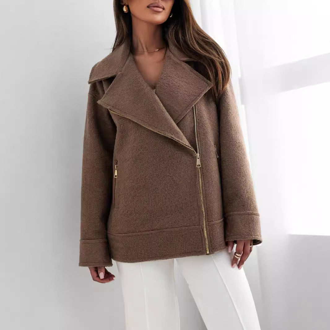 Ladies Elegant Oversized Wool Jacket Lune London