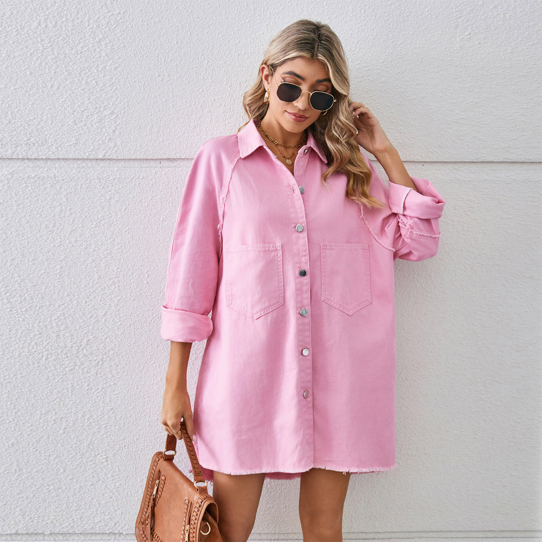Denim shirt dress for women with practical pockets and casual fit Lune London