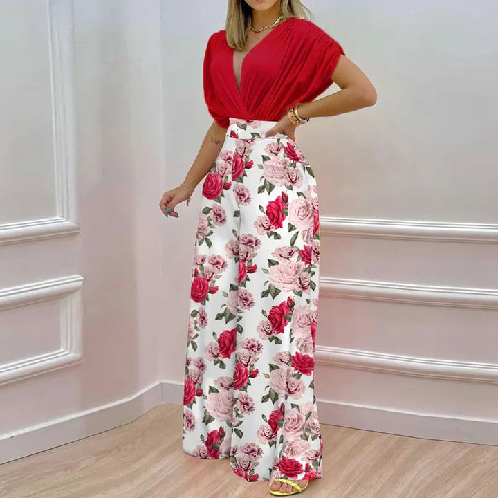 Combinaison élégante pour femmes avec décolleté en V profond et jambes larges Chic & Stil