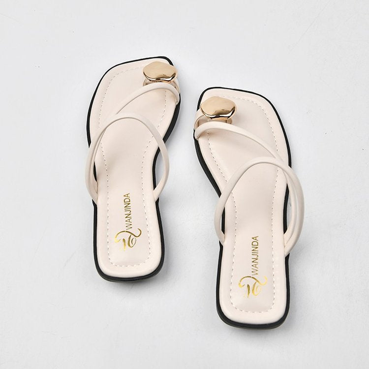 Women Elegant and Fashionable Strappy Sandals with Unique Metal Accent Lune London