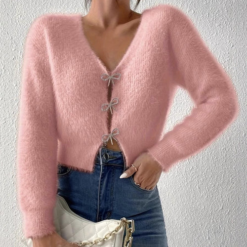 Plaid knit sweater with buttons for women Lune London