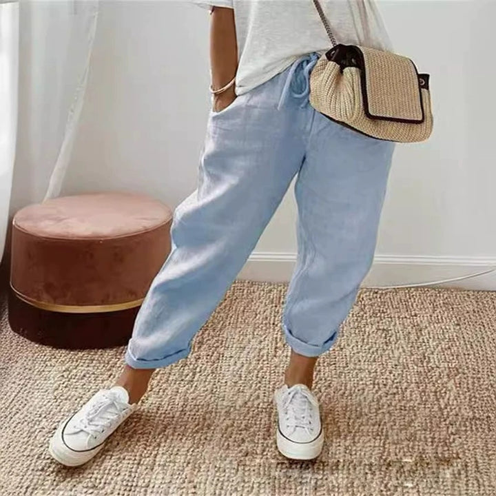 Casual and comfortable chino pants for women with elastic waistband Lune London