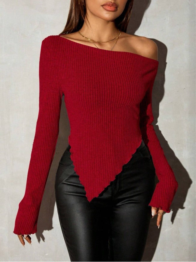 Dames Pull en tricot asymétrique Chic & Stil