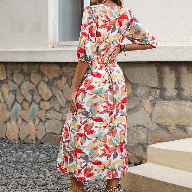 Lune London Floral Print Button Maxi Dress for Ladies