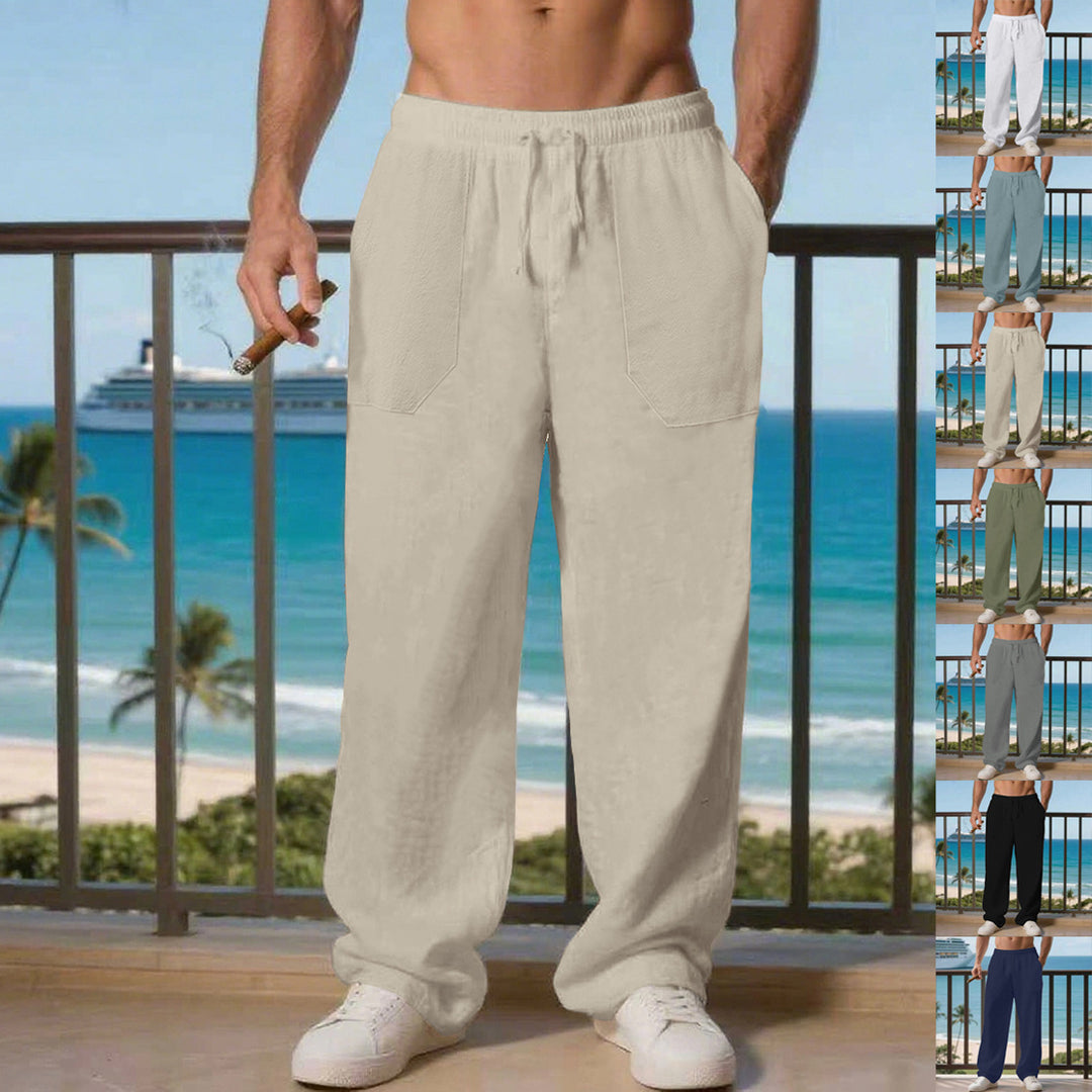 Men's leisure pants with elastic waistband and practical side pockets Lune London