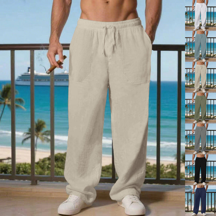 Men's leisure pants with elastic waistband and practical side pockets Lune London