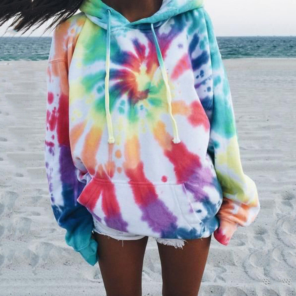 Casual hoodie for women with a unique tie-dye design Lune London
