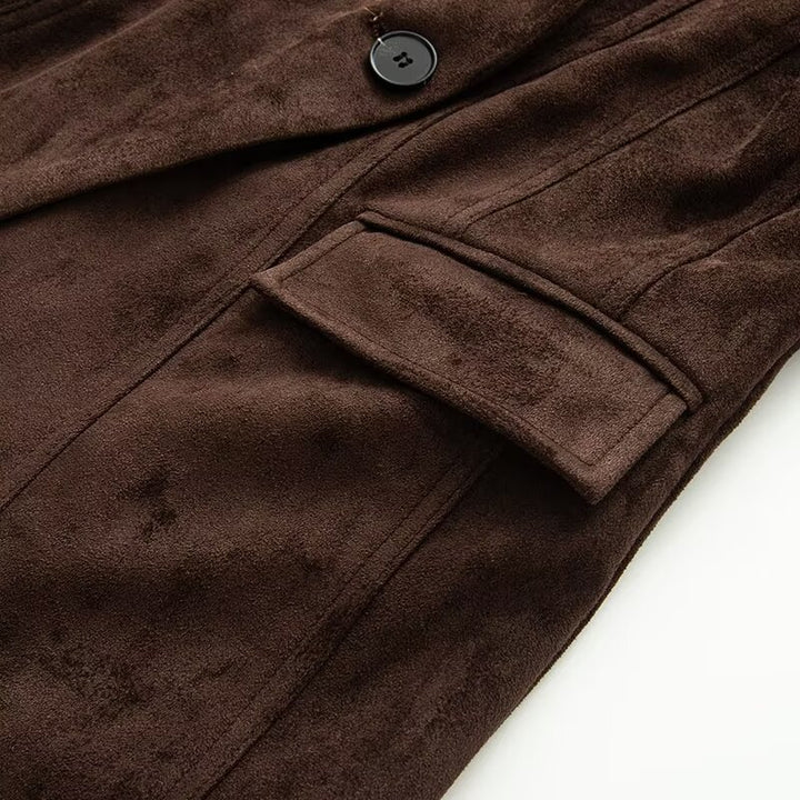 Veste blazer double boutonnage à la mode pour femmes en look daim élégant Chic & Stil