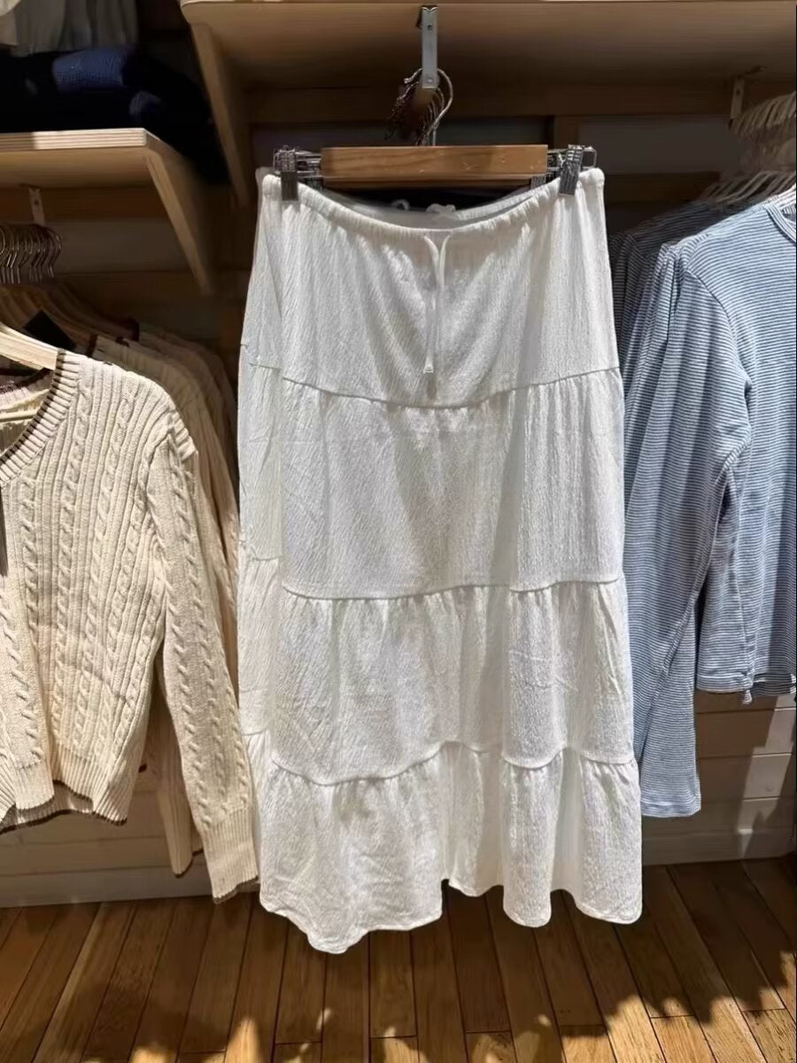 Jupe maxi décontractée pour femmes avec design volumineux à étages Chic & Stil