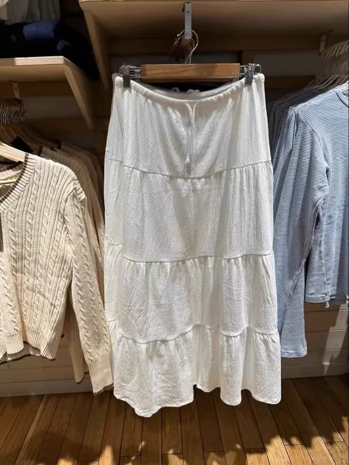 Jupe maxi décontractée pour femmes avec design volumineux à étages Chic & Stil