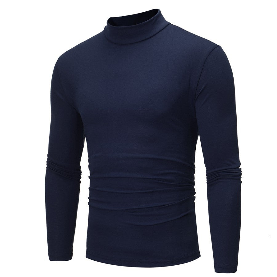 Chic und Stil | Men's Elegant Long Sleeve Shirt with High Collar and Figure-Hugging Cut