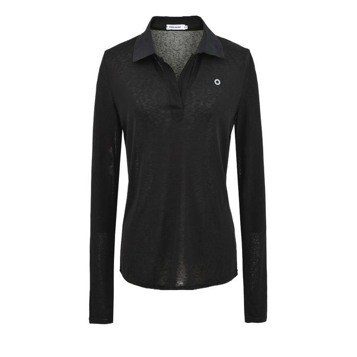 Long sleeve polo shirt for women with a modern collar and a high-quality material blend Lune London