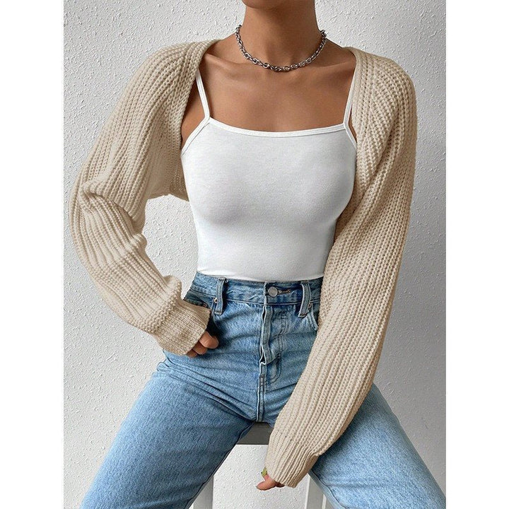 Casual knitted cardigan for women with open front and long sleeves Lune London