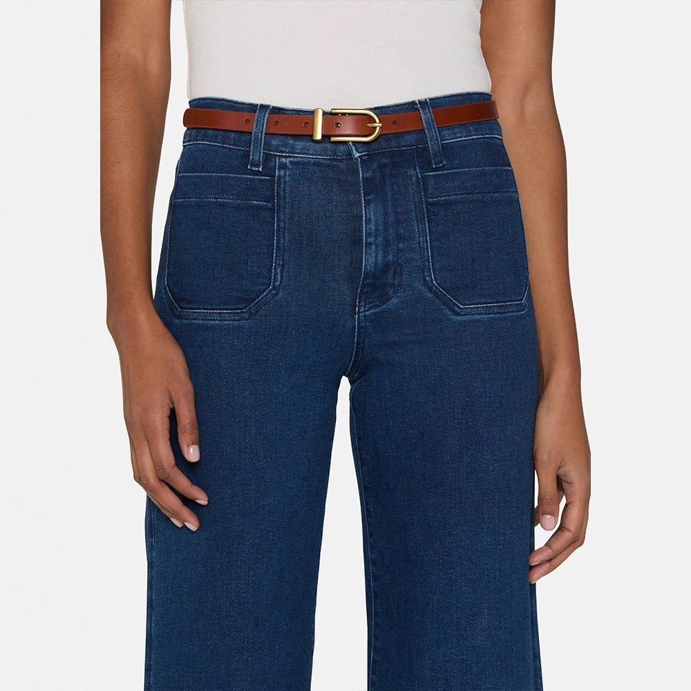 Wide Palazzo trousers for women in high-quality cotton blend Lune London