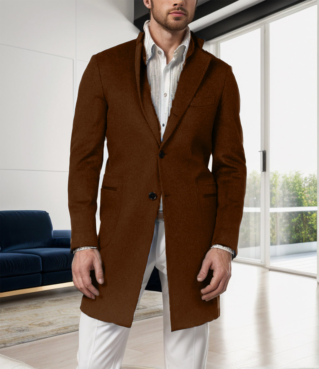 Elegant wool coat for men with a modern cut and practical pockets Lune London