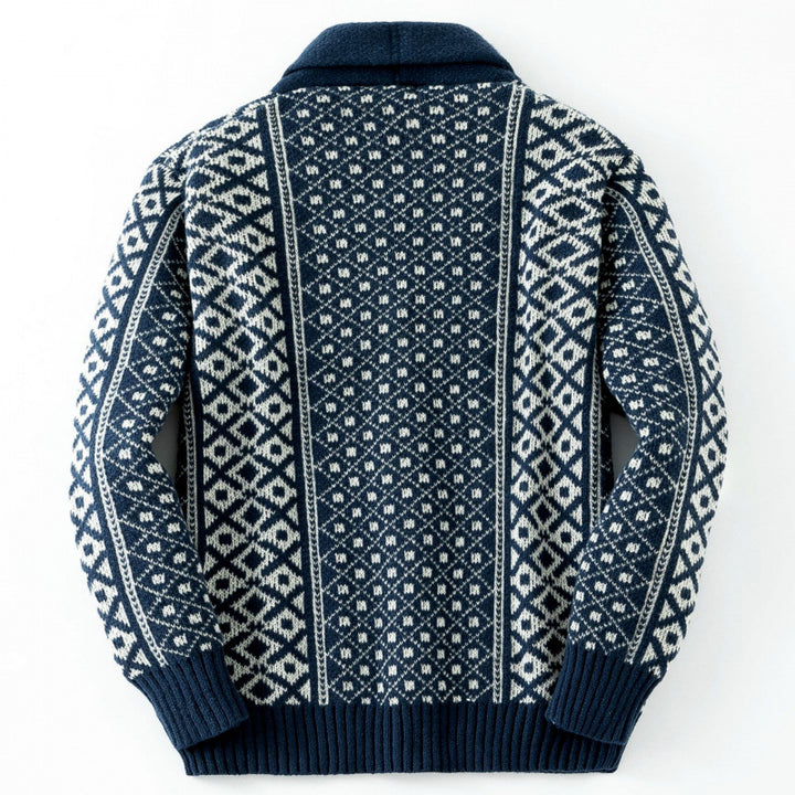 Men's knitted jacket with traditional Nordic pattern Lune London