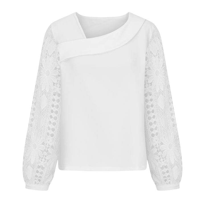Women's blouse with floral lace sleeves and voluminous cut Lune London