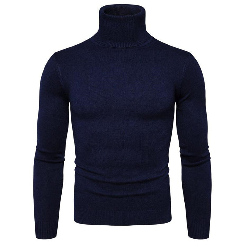 Men's knit sweater with high collar and slim fit Lune London