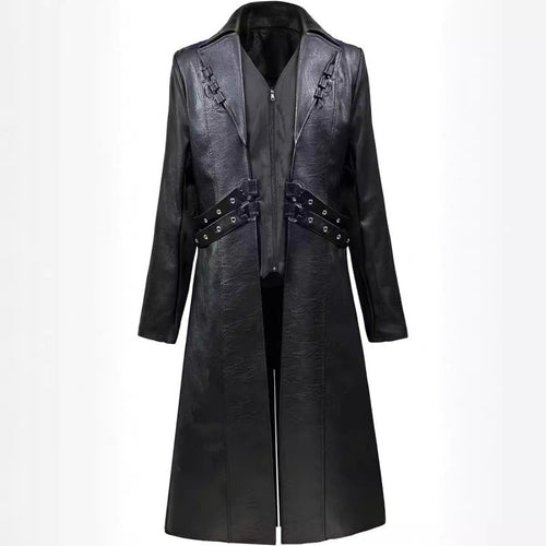 Ladies elegant leather jacket with decorative buckles Lune London
