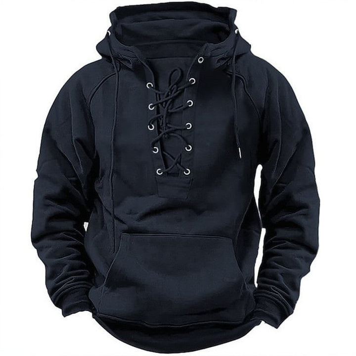 Men's hoodie with a modern lacing design and a soft inner lining Lune London
