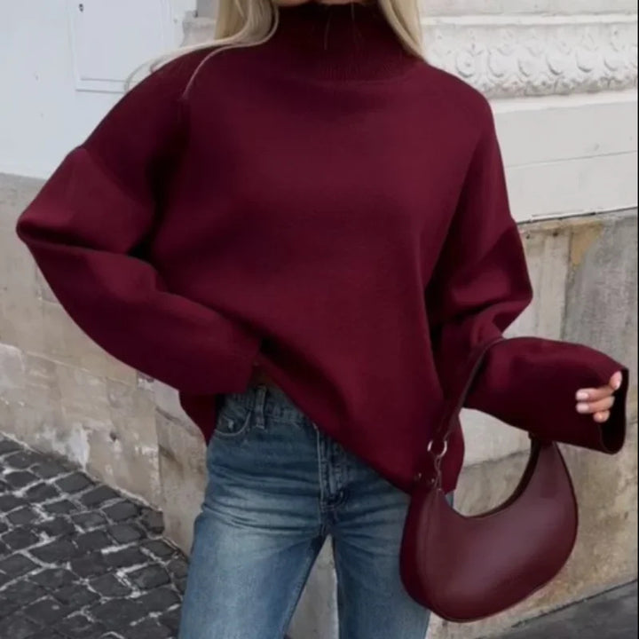 Oversized sweater for women with high collar Lune London